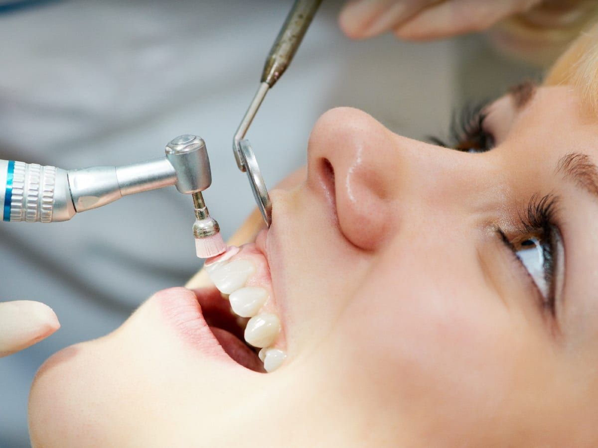 Dental Cleaning in Process