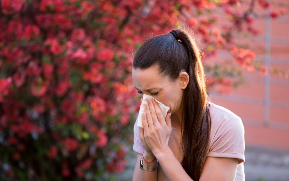 Woman with allergies